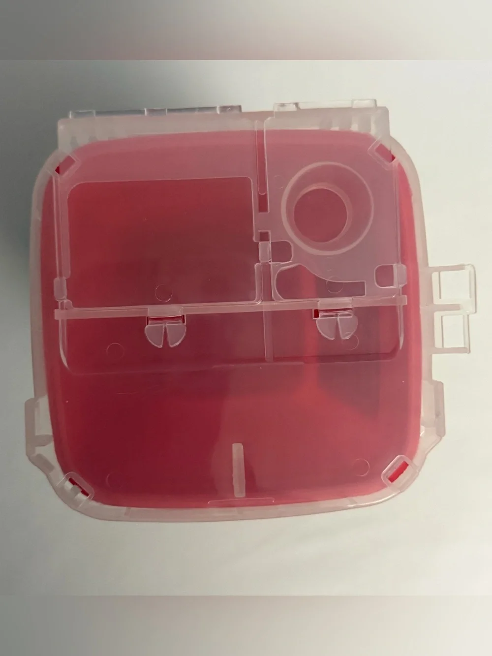Red Clinical Sharps Container with Biohazard Label Medical Safety Disposable Can